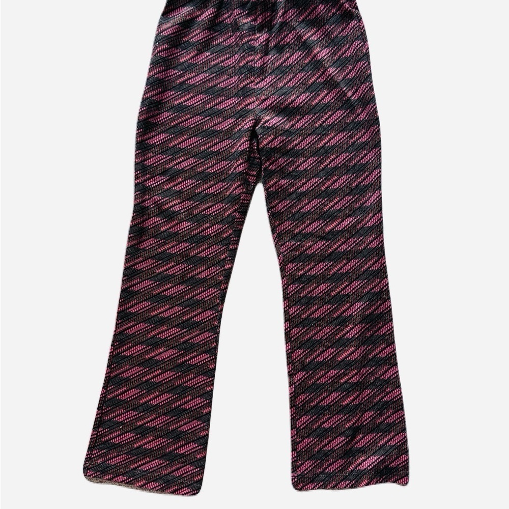 Women's Dolan Pink and Black Casual Bottoms with Zigzag Pattern Trousers Size XS